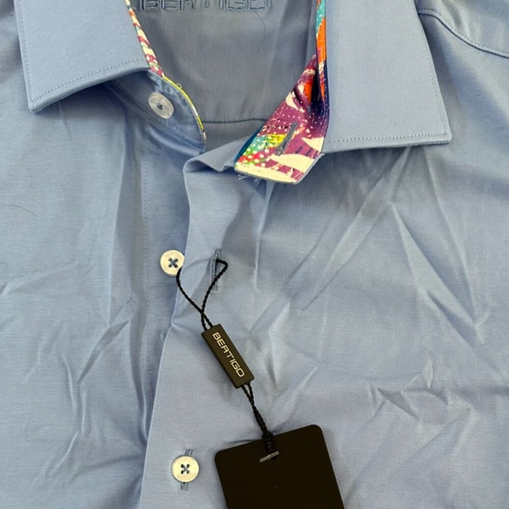 Bertigo Men's Blue Dress Shirt XL - Peter Style - Picture 4 of 7